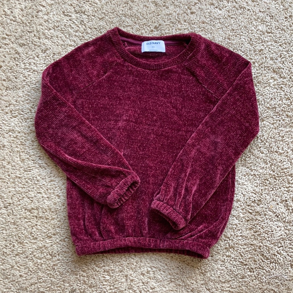 Old Navy Youth Size 8 maroon bubble long sleeve sweater